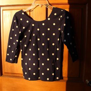 Navy Polka Dot Scoopneck